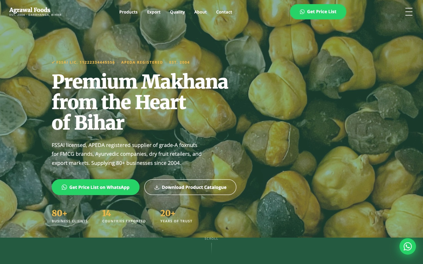 Food & FMCG website screenshot