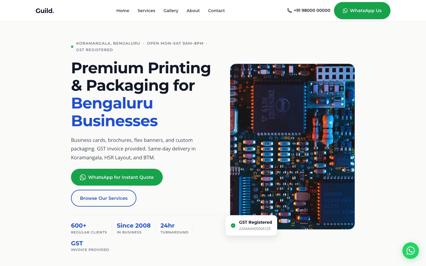 Professional Services website screenshot